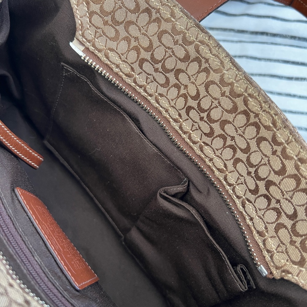 🤎 Coach Soho Mini Signature Tote Satchel  F12310 Brown Khaki Y2K Camel Leather - Picture 14 of 16